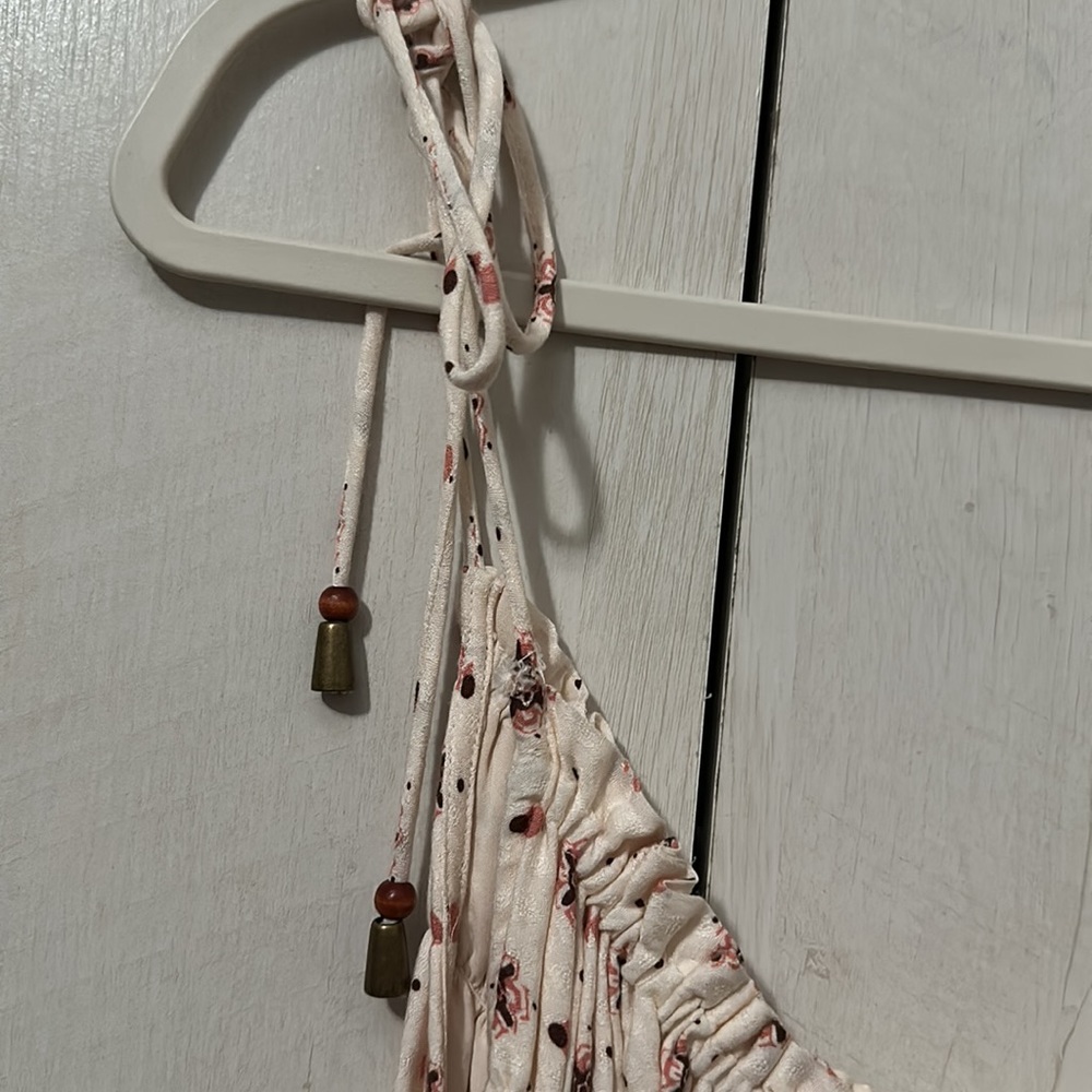 {NWOT} $128 FREE PEOPLE Ivory Combo Clementina Mini Dress - Picture 7 of 8